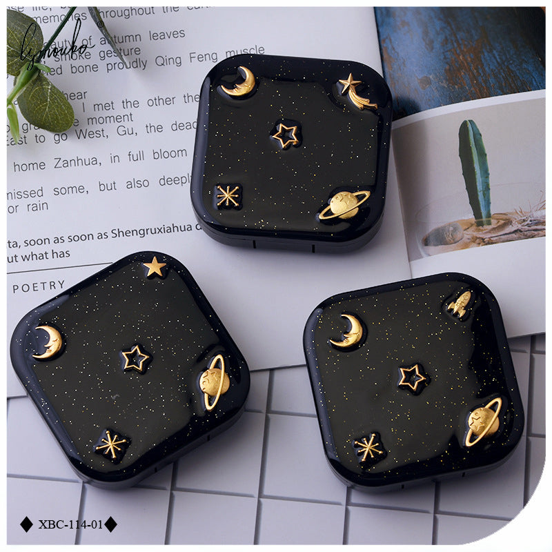 Moon Star Space Black with Mirror Contact Lens Case